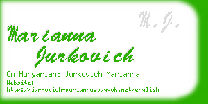 marianna jurkovich business card